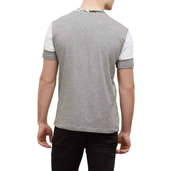 Kenneth Cole Short-Sleeve Colorblocked Grey & Blue Short Sleeve Crew Shirt XXL - Picture 3 of 3